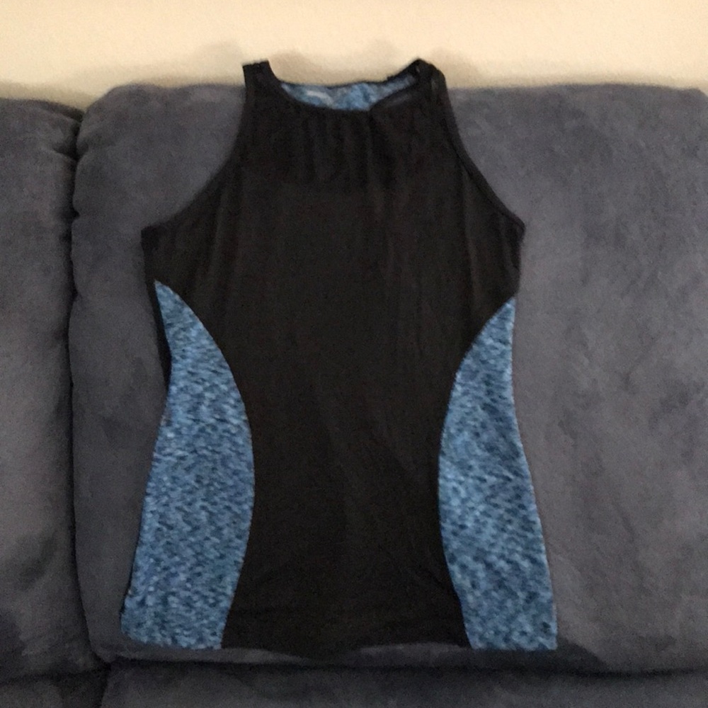 Express Black and blue mesh workout tank